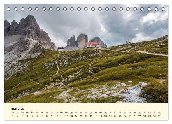 Produktbild: Un voyage dans les Dolomites (Calendrier de bureau 2027 DIN A5 vertical), CALVENDO calendrier mensuel