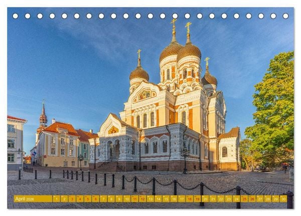 Produktbild: T&uuml;ren-Tore-Tallinn, Stadt mit m&auml;rchenhafter Atmosph&auml;re und Charme (Tischkalender 2026 DIN A5 quer), CALVENDO Monatskalender