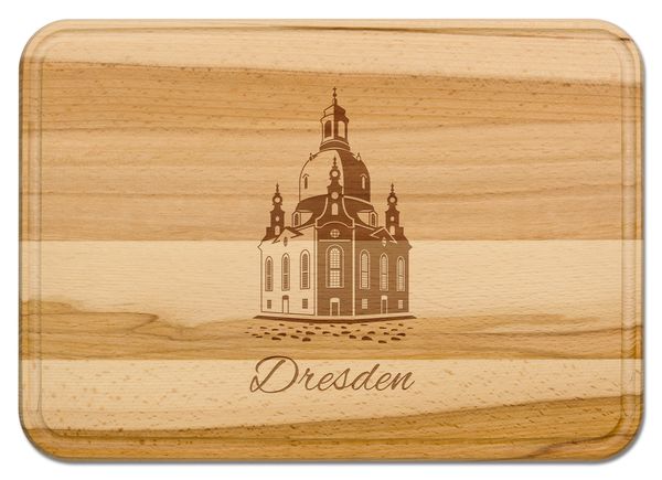 Produktbild: Buchenholz Schneidebrett 35x25cm, Motiv Dresden