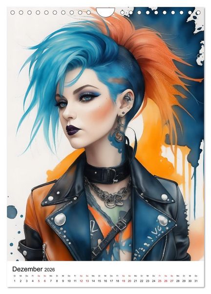 Produktbild: Punk Girls mit einer Prise New Wave (Wandkalender 2026 DIN A4 hoch), CALVENDO Monatskalender