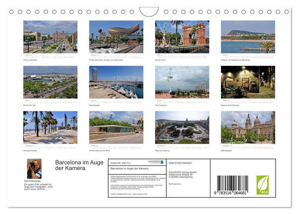 Produktbild: Barcelona im Auge der Kamera (Wandkalender 2026 DIN A4 quer), CALVENDO Monatskalender