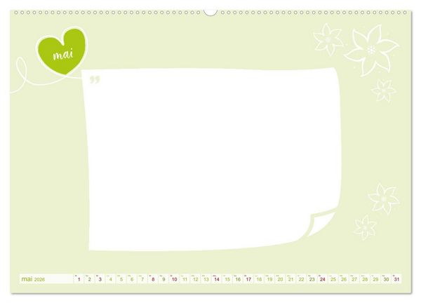 Produktbild: 12 d&eacute;clarations d'amour - calendrier de bricolage (Calendrier mural 2026 DIN A2 vertical), CALVENDO calendrier mensuel