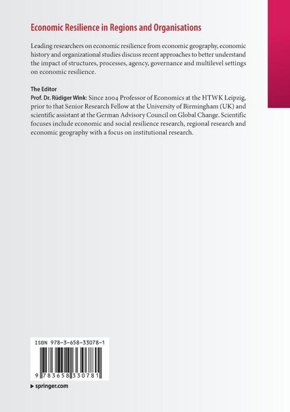 Produktbild: Economic Resilience in Regions and Organisations