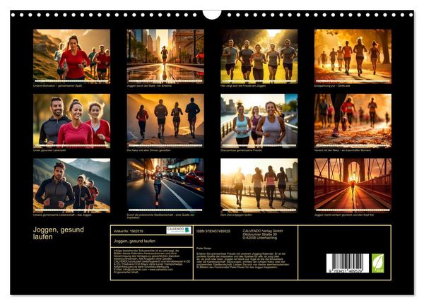 Produktbild: Joggen, gesund laufen (Wandkalender 2026 DIN A3 quer), CALVENDO Monatskalender