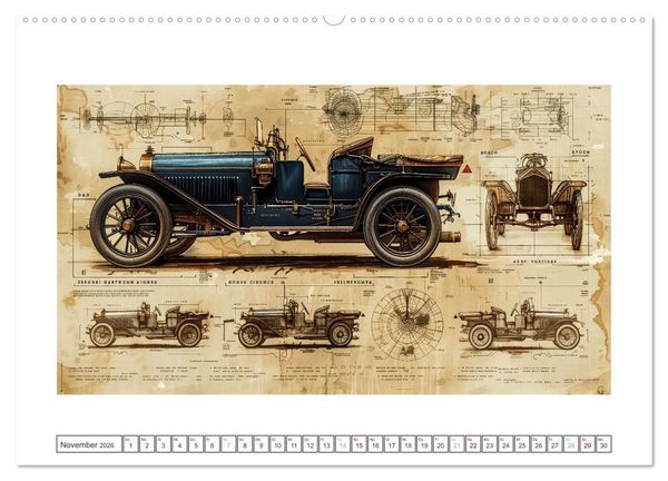 Produktbild: Fantastische Oldtimer (Wandkalender 2026 DIN A2 quer), CALVENDO Monatskalender