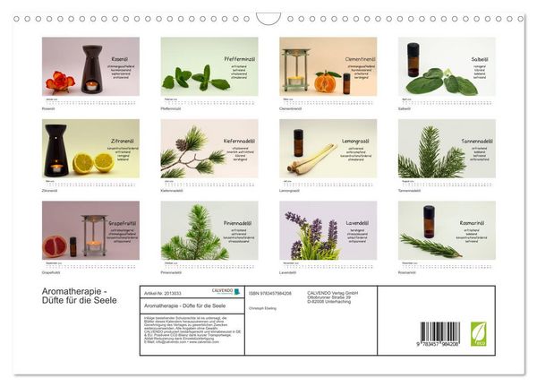 Produktbild: Aromatherapie - D&uuml;fte f&uuml;r die Seele (Wandkalender 2026 DIN A3 quer), CALVENDO Monatskalender
