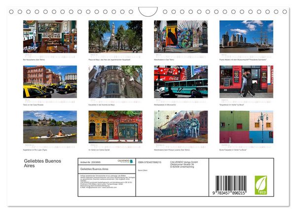 Produktbild: Geliebtes Buenos Aires (Wandkalender 2026 DIN A4 quer), CALVENDO Monatskalender