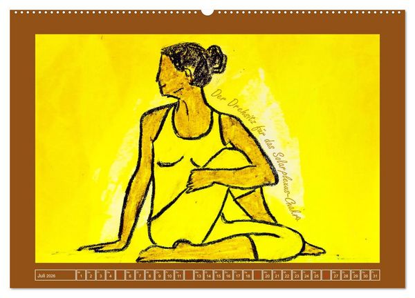 Produktbild: Farbige Yoga Kraftwelt - Yoga Asanas f&uuml;r die Chakren (Wandkalender 2026 DIN A2 quer), CALVENDO Monatskalender