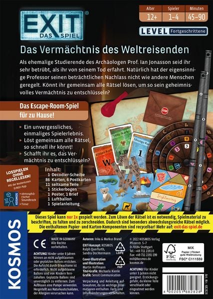 Produktbild: EXIT&reg; - Das Spiel - Das Verm&auml;chtnis des Weltreisenden