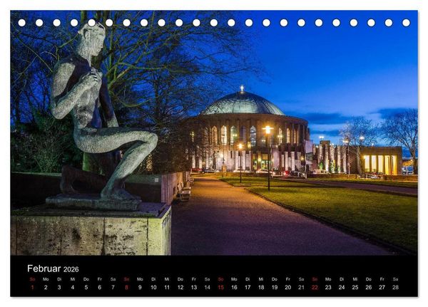 Produktbild: D&uuml;sseldorf - Ansichten am Abend (Tischkalender 2026 DIN A5 quer), CALVENDO Monatskalender