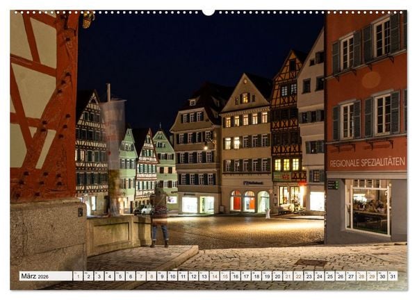 Produktbild: Nachts in T&uuml;bingen (hochwertiger Premium Wandkalender 2026 DIN A2 quer), Kunstdruck in Hochglanz