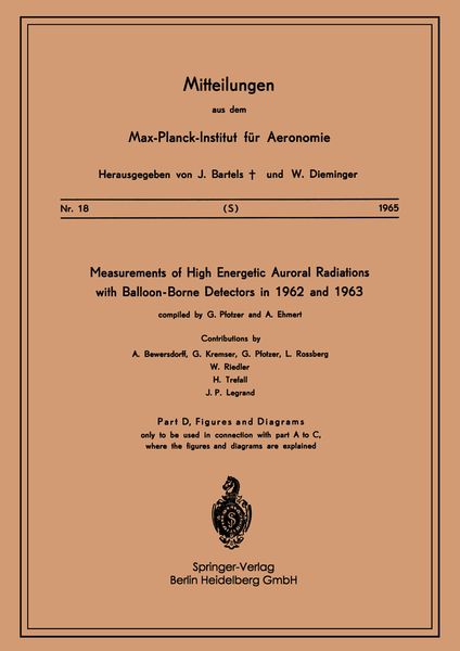 Produktbild: Measurements of High Energetic Auroral Radiations with Balloon-Borne Detectors in 1962 and 1963