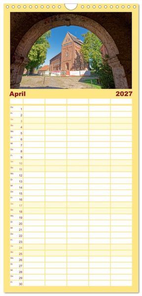 Produktbild: Familienplaner 2027 - Flusslandschaft Elbe mit 5 Spalten (Wandkalender, 21 x 45 cm) CALVENDO