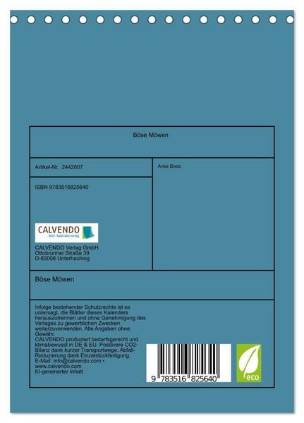Produktbild: B&ouml;se M&ouml;wen (Tischkalender 2027 DIN A5 hoch), CALVENDO Monatskalender