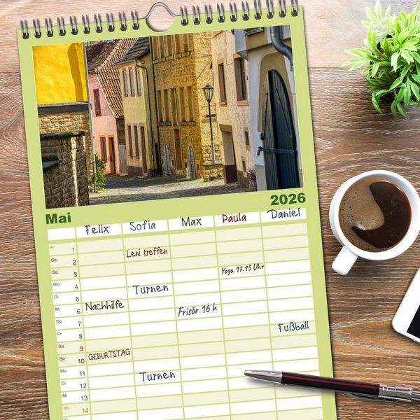 Produktbild: Familienplaner 2026 - Meisenheim - Die Perle im Glantal mit 5 Spalten (Wandkalender, 21 x 45 cm) CALVENDO