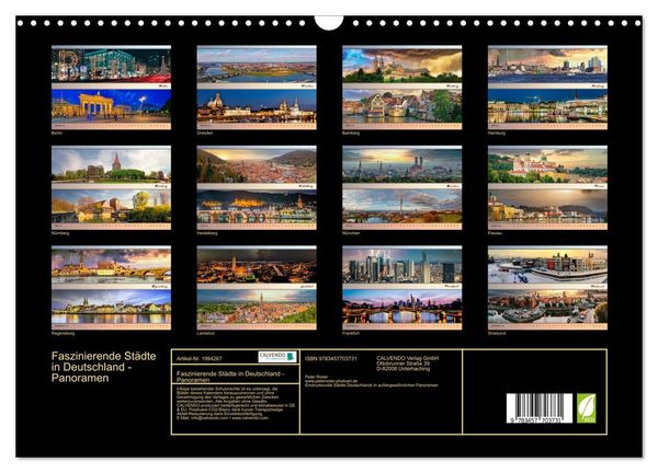 Produktbild: Faszinierende St&auml;dte in Deutschland - Panoramen (Wandkalender 2026 DIN A3 quer), CALVENDO Monatskalender