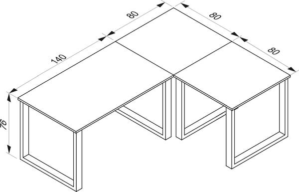Produktbild: U Schreibtisch Eckschreibtisch L Form 220x160x80