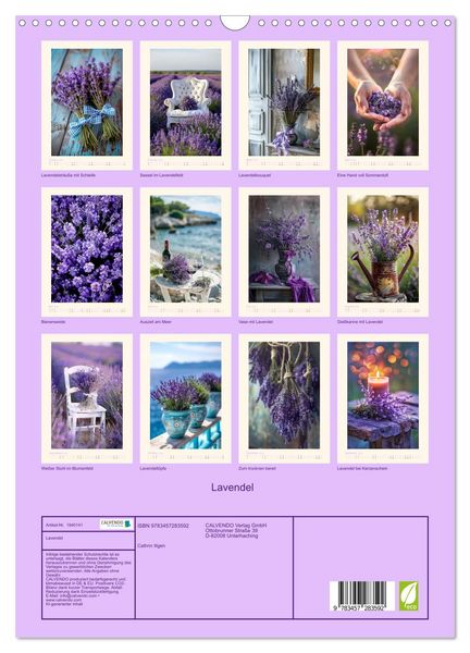 Produktbild: Lavendel (Wandkalender 2026 DIN A3 hoch), CALVENDO Monatskalender