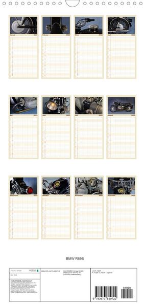 Produktbild: Familienplaner BMW R69S (Wandkalender 2022 , 21 cm x 45 cm, hoch)