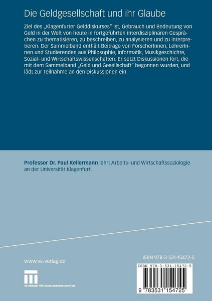 Produktbild: Die Geldgesellschaft und ihr Glaube