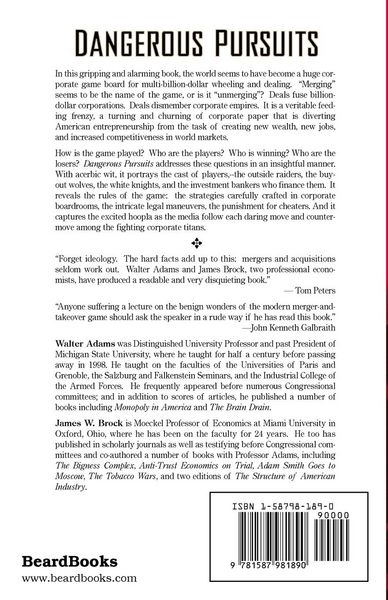 Produktbild: Dangerous Pursuits: Mergers and Acquisitions in the Age of Wall Street