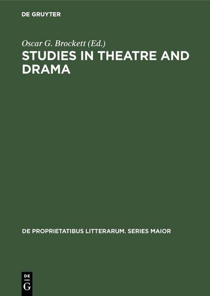Produktbild: Studies in Theatre and Drama