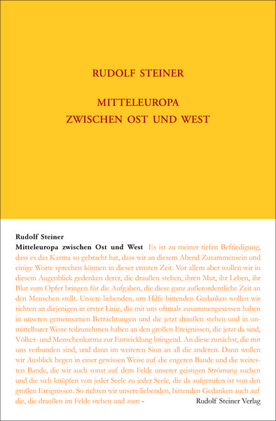 Mitteleuropa zwischen Ost und West, Gebundene Ausgabe von Rudolf Steiner, Rudolf Steiner, 9783727417436