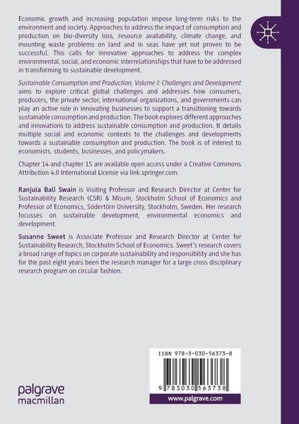 Produktbild: Sustainable Consumption and Production, Volume I
