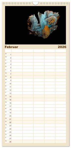 Produktbild: Familienplaner 2026 - MINERALIEN designed by nature mit 5 Spalten (Wandkalender, 21 x 45 cm) CALVENDO