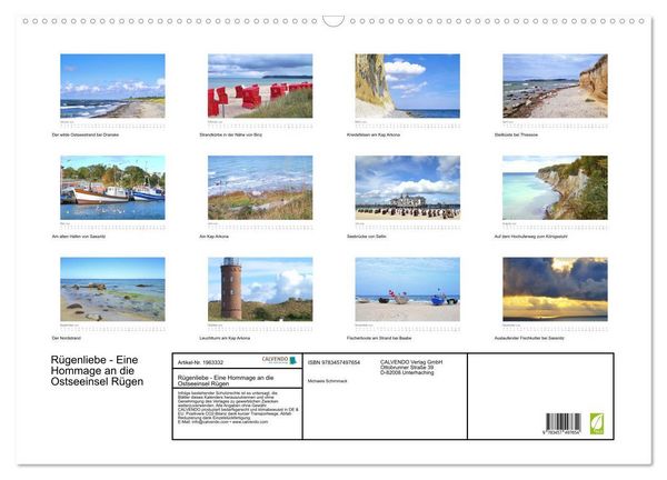 Produktbild: R&uuml;genliebe - Eine Hommage an die Ostseeinsel R&uuml;gen (Wandkalender 2026 DIN A2 quer), CALVENDO Monatskalender