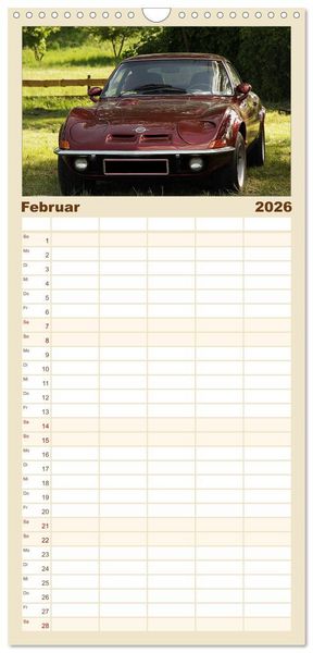 Produktbild: Familienplaner 2026 - Opel GT Der Kalender mit 5 Spalten (Wandkalender, 21 x 45 cm) CALVENDO