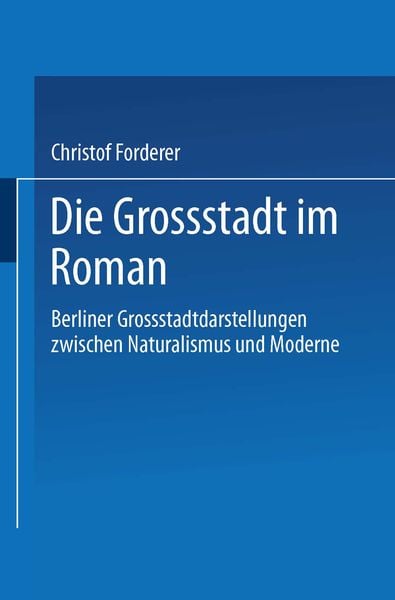 Produktbild: Die Gro&szlig;stadt im Roman