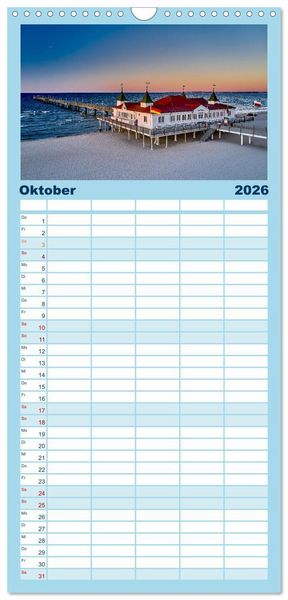 Produktbild: Familienplaner 2026 - Vorpommern im Fokus mit 5 Spalten (Wandkalender, 21 x 45 cm) CALVENDO