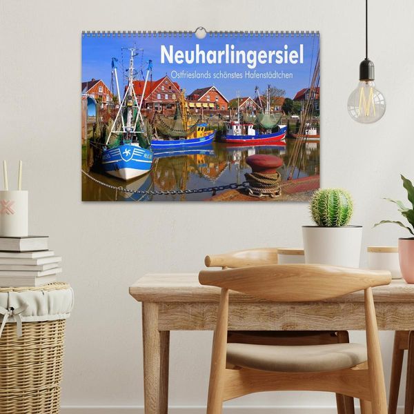Produktbild: Neuharlingersiel - Ostfrieslands sch&ouml;nstes Hafenst&auml;dtchen (Wandkalender 2026 DIN A3 quer), CALVENDO Monatskalender