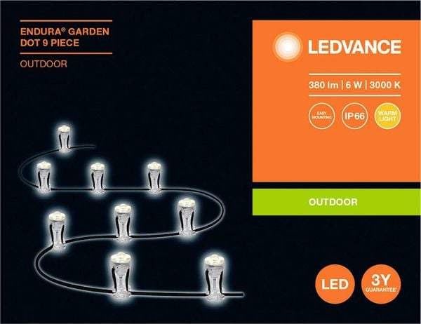 Produktbild: LEDVANCE 4058075478510 Endura Garden Dot LED-Lichterkette LED 2.1W Transparent