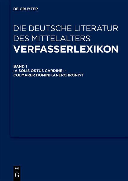 Produktbild: Verfasserlexikon - Die deutsche Literatur des Mittelalters