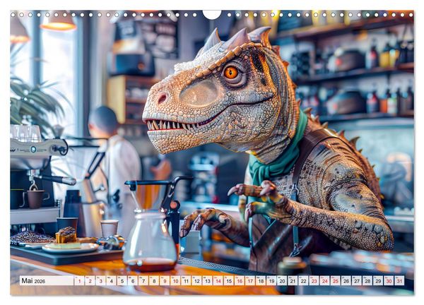 Produktbild: Dinosaurier-Alltag - Wenn sie nicht ausgestorben w&auml;ren! (Wandkalender 2026 DIN A3 quer), CALVENDO Monatskalender