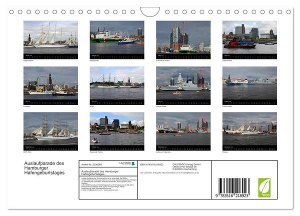 Produktbild: Auslaufparade des Hamburger Hafengeburtstages (Wandkalender 2026 DIN A4 quer), CALVENDO Monatskalender
