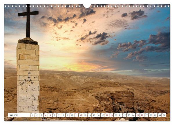 Produktbild: Biblische Orte in Israel mit Bibelstellen (Wandkalender 2026 DIN A3 quer), CALVENDO Monatskalender