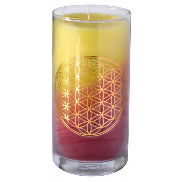 Produktbild: Palmwachskerze Blume des Lebens Sunrise