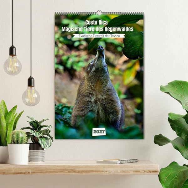Produktbild: Costa Rica - Magische Tiere des Regenwaldes (Wandkalender 2027 DIN A2 hoch), CALVENDO Monatskalender