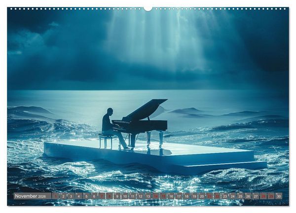 Produktbild: Tr&auml;ume aus Piano, Klavier und Fl&uuml;gel (Wandkalender 2026 DIN A2 quer), CALVENDO Monatskalender