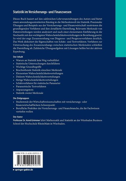 Produktbild: Statistik im Versicherungs- und Finanzwesen