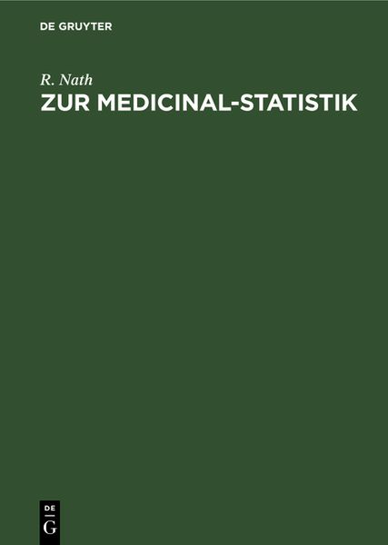 Produktbild: Zur Medicinal-Statistik
