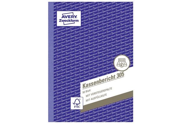 Produktbild: AVERY Zweckform Kassenbericht 50 Originale DIN A5 50 Blatt