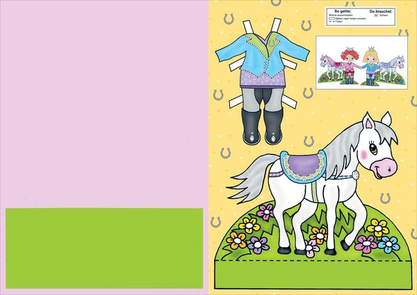 Produktbild: Mein gro&szlig;er Mal- und Ausschneidespa&szlig; mit Pony, Prinzessin und Einhorn