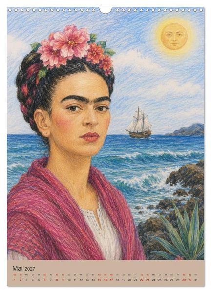 Produktbild: Boho Frauen Kunstkalender - 12 Vintage Kunstportr&auml;ts (Wandkalender 2027 DIN A3 hoch), CALVENDO Monatskalender