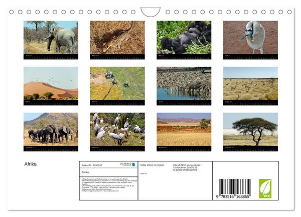 Produktbild: Afrika (Wandkalender 2026 DIN A4 quer), CALVENDO Monatskalender