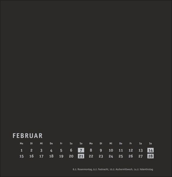 Produktbild: Premium-Bastelkalender schwarz gro&szlig; 2027