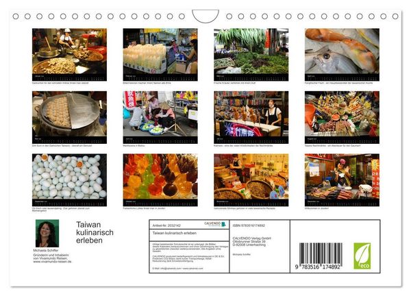 Produktbild: Taiwan kulinarisch erleben (Wandkalender 2026 DIN A4 quer), CALVENDO Monatskalender